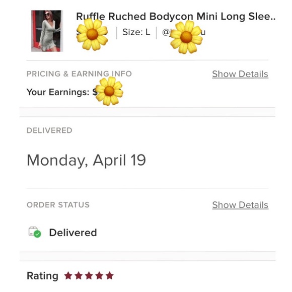 Ruffle Ruched Bodycon Mini Long Sleeve Dress - Picture 6 of 6